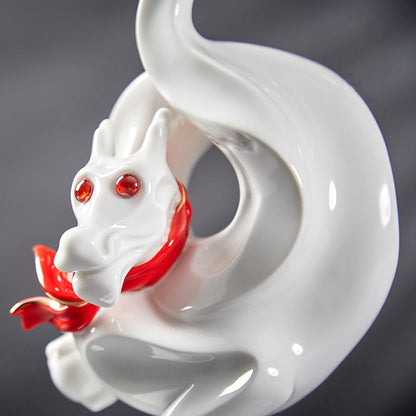 龍形瓷偶 乾坤在握 側面 升遷禮物