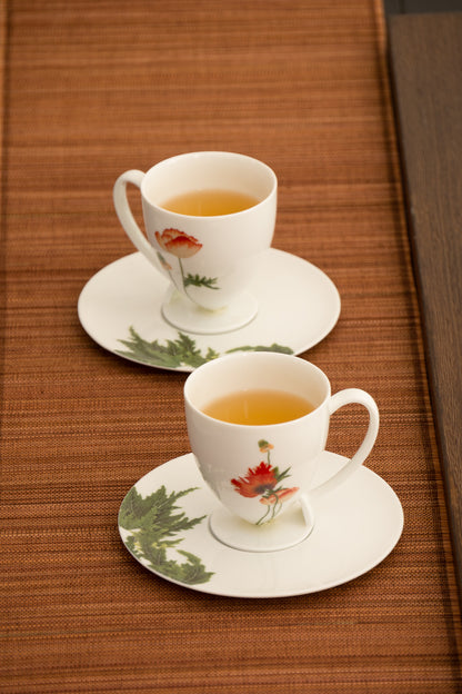 故宮清香系列 紅禧 陶瓷茶杯咖啡杯組 瓷器