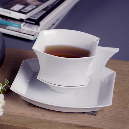 八方新氣 白瓷 王俠軍 帝國記憶 陶瓷 咖啡杯 茶杯 杯盤組 方形 茶具 茶器 把手
