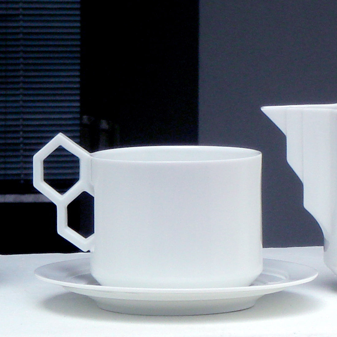 八方新氣 咖啡杯 茶具 手指頭 陶瓷 咖啡杯盤 白色 六角型 杯子款式 造形杯 茶杯