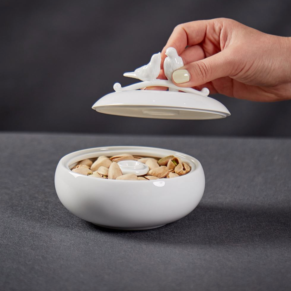 八方新氣 王俠軍 盒 喜鵲 白色 珠寶盒 圓形 真情 陶瓷收納盒 居家生活