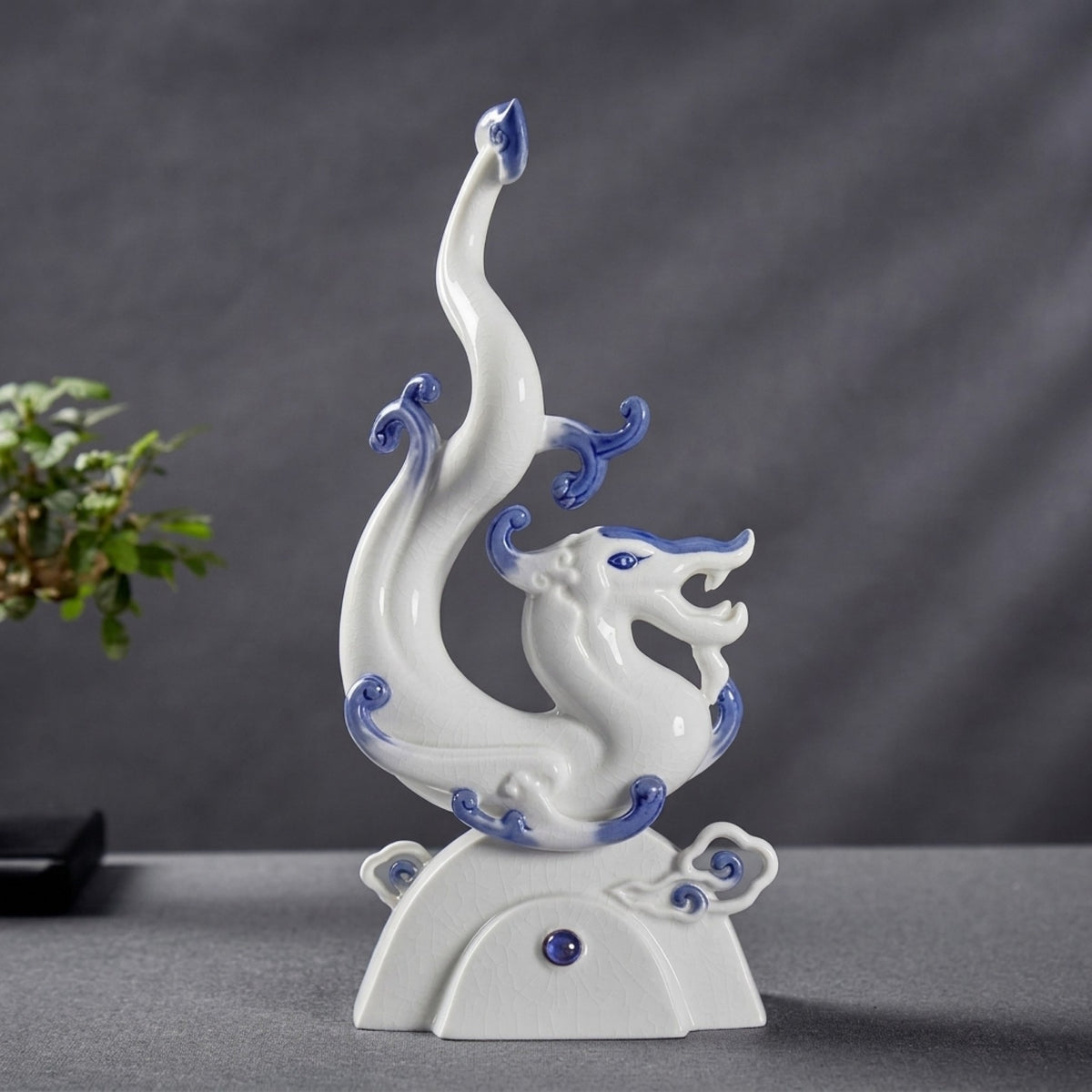 八方新氣 如意如龍 瓷偶 瓷器 生肖擺飾 印璽 印章 白瓷 禮物