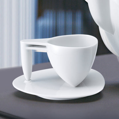 八方新氣 瓷器 茶具 杯子 盤 白色 芭蕾造形 把手