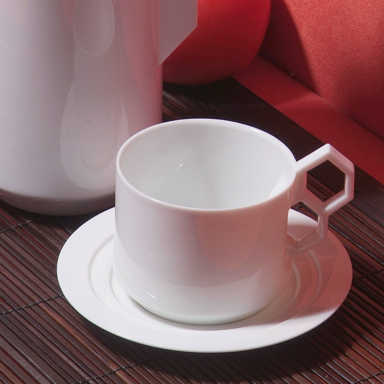 八方新氣 茶具 手指頭 陶瓷 咖啡杯盤 白色