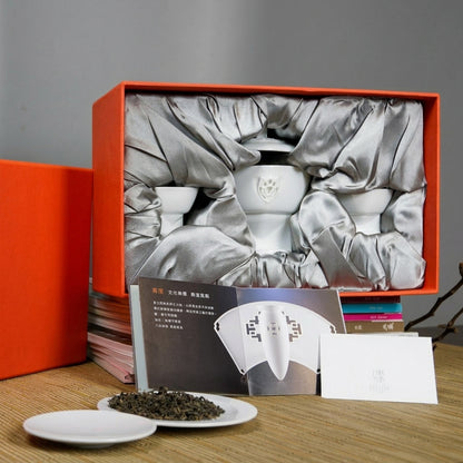花祭白瓷蓋杯組禮盒包裝・菱形高台造型・八方新氣NewChi Porcelain