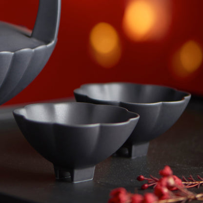 八方新氣 春嵐 霧面 茶器 茶具 壺 茶壺 霧灰 灰色 蓋子 提把 花形
