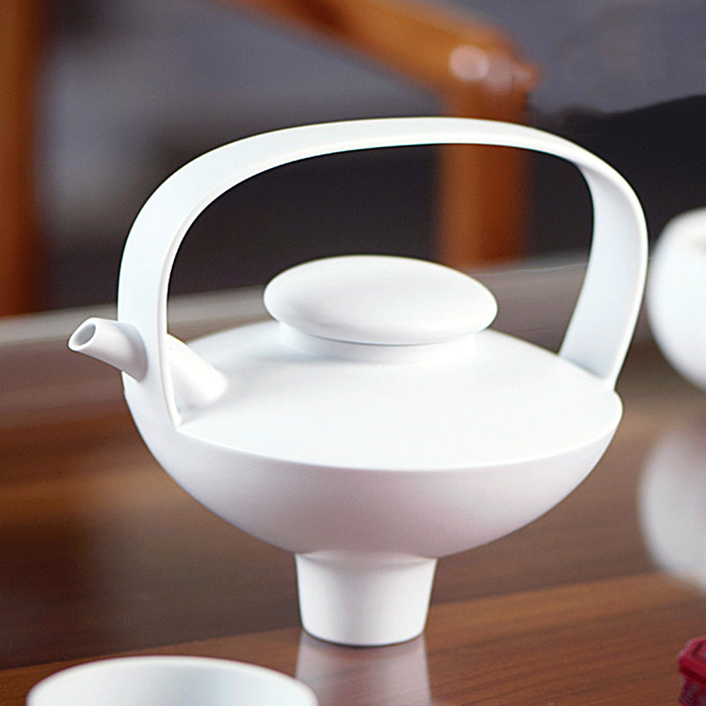 八方新氣 瓷器 茶具 霧面 白色 壺
